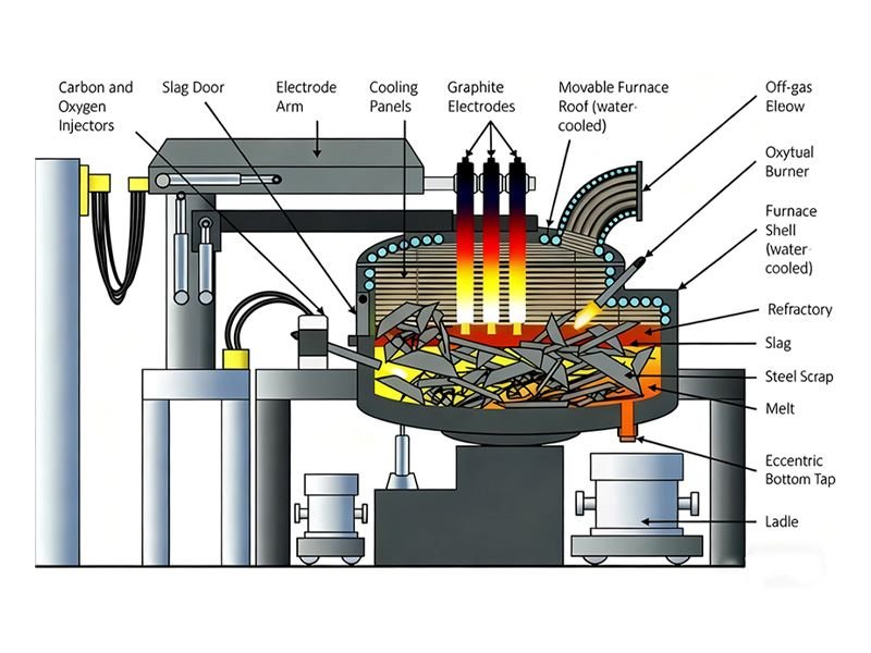 structural components of electric arc furnace