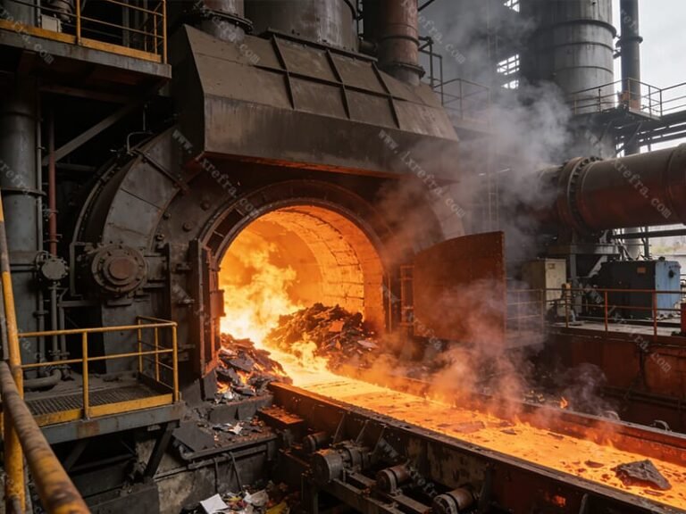 Waste incinerator working site