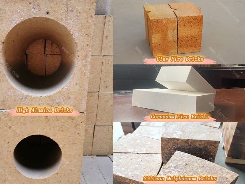 Four types of refractory bricks