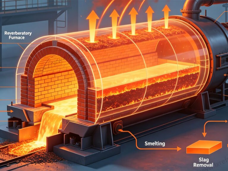 Copper smelting in reverberatory furnaces